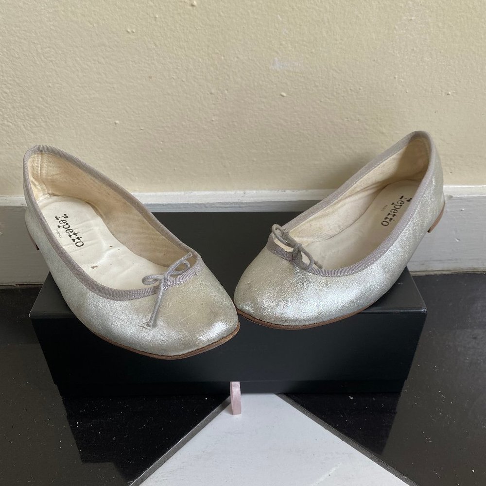 Repetto silver cendrillon ballet flats 39